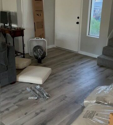 Odor Removal Experts using professional ozone equipment to eliminate cigarette smoke odors and sanitize a residential condo in Placentia.